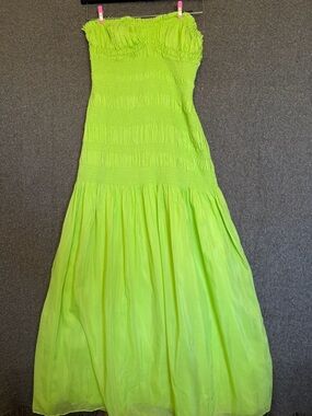 NICHOLAS Neon Lime Strapless Maxi Dress Kentucky Derby
